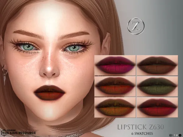 Alpha LIPSTICK Z630 by ZENX - The Sims 4 Custom Content