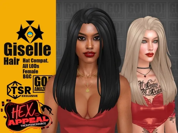 Sims 4 Giselle Hair (Hex Appeal)