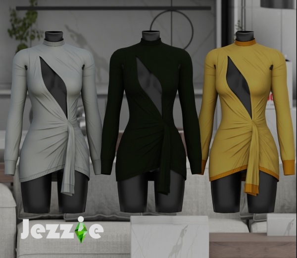 Alpha JEZZIETS4 STEVI SWEATER DRESS by jezziets4 - The Sims 4 Custom Content