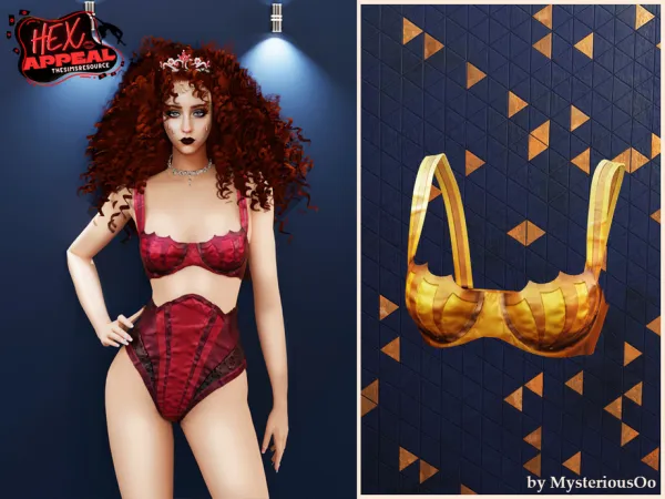 Alpha Hex Appeal Chappell Roan inspired outfit top by MysteriousOo - The Sims 4 Custom Content