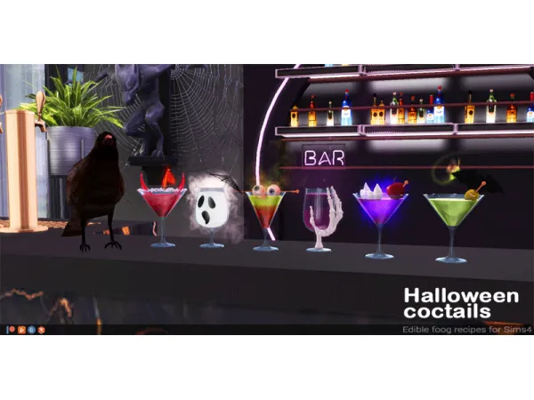 Alpha Creepy cocktails for Halloween - The Sims 4 Custom Content