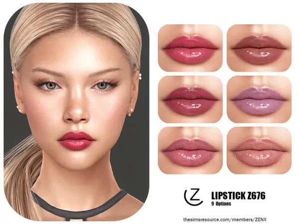 Alpha LIPSTICK Z676 by ZENX - The Sims 4 Custom Content