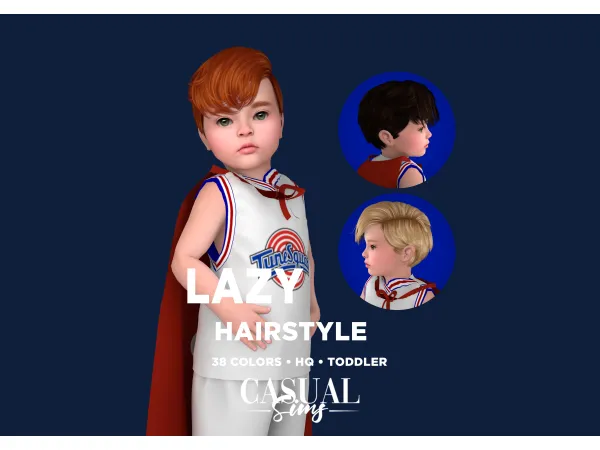 Alpha Lazy Hairstyle Toddlers - The Sims 4 Custom Content