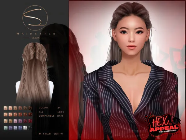 Alpha S Club_061025_ double braids hairstyle Club by S - The Sims 4 Custom Content