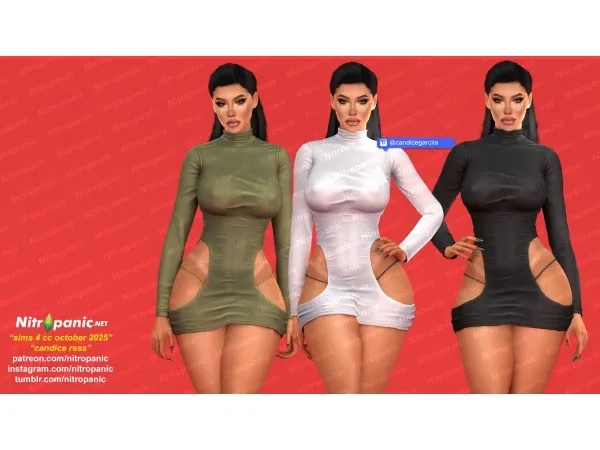 Alpha Nitropanic_Candice Dress - The Sims 4 Custom Content