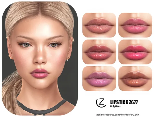 Alpha LIPSTICK Z677 by ZENX - The Sims 4 Custom Content