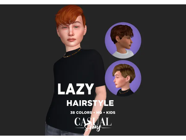 Alpha Lazy Hairstyle Children - The Sims 4 Custom Content
