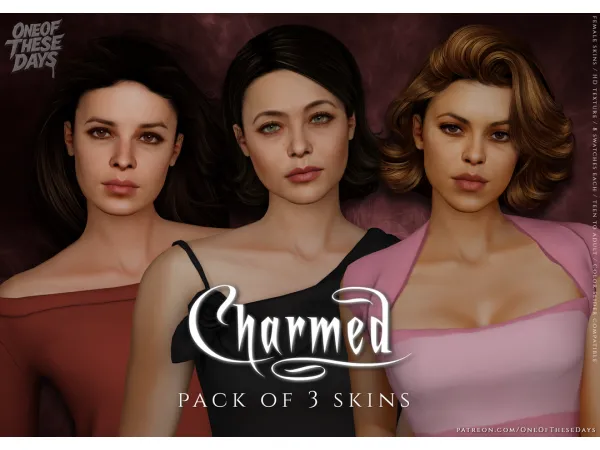 Alpha Charmed PACK OF 3 SKINS ( lipsticks tray files) PART1 Phoebe - The Sims 4 Custom Content