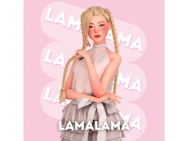 Sims 4 Hair Eveleen by LamaLamaLove