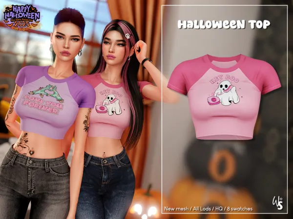 Sims 4 Halloween Print Top