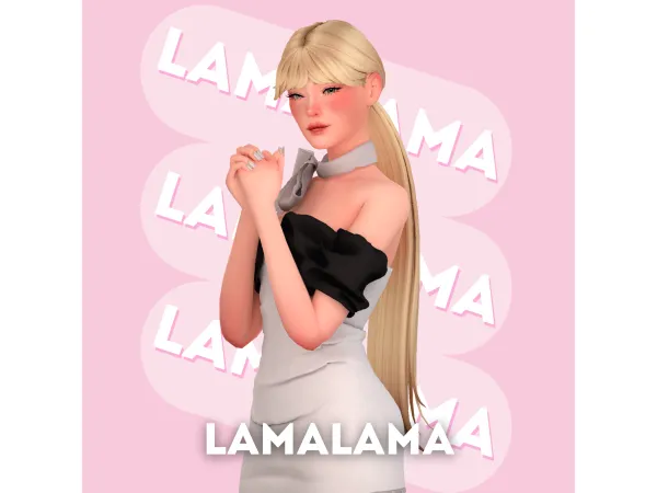 Sims 4 Hair Githa by LamaLamaLove