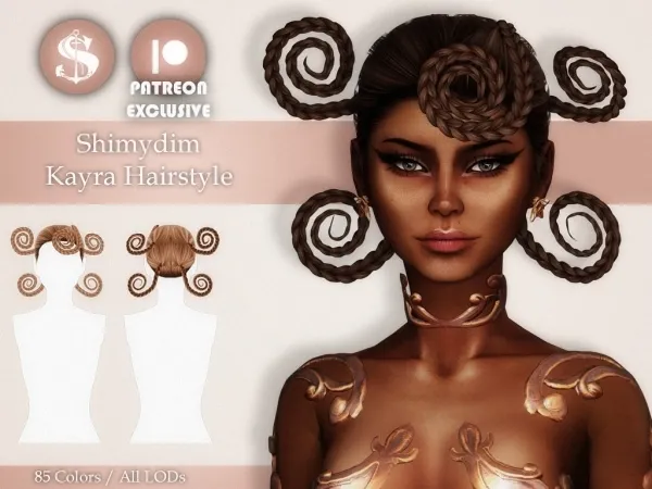 Alpha Shimydim Kayra Hairstyle - The Sims 4 Custom Content