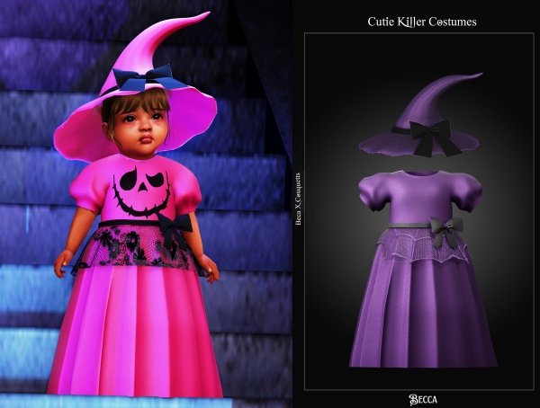 Alpha Little Witch Dress and Hat Infant (Couquetts) by beccaxcouquetts - The Sims 4 Custom Content