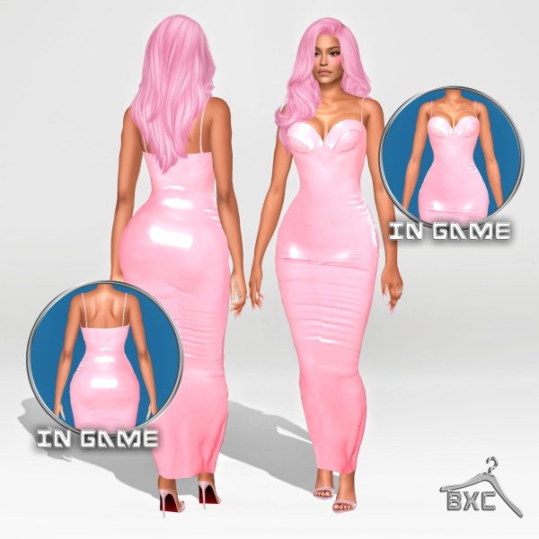 Alpha POSTERGIRL CUSTOM KYLIE PINK DRESS by simsfinds - The Sims 4 Custom Content