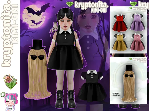 Maxis Match Wandinha Toddler - The Sims 4 Custom Content