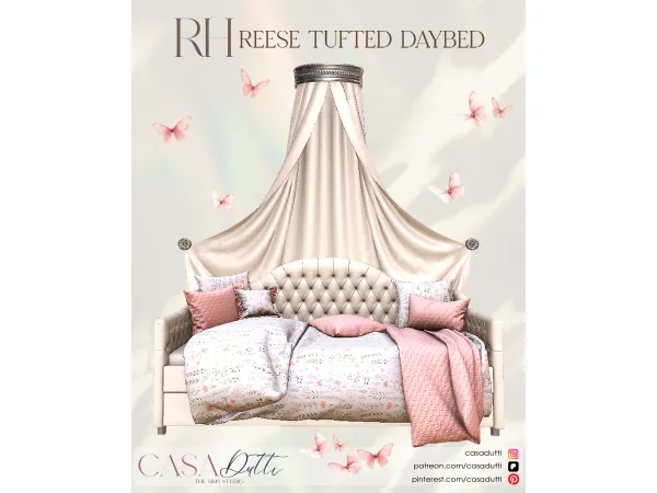Alpha RH Reese Tufted Daybed - The Sims 4 Custom Content