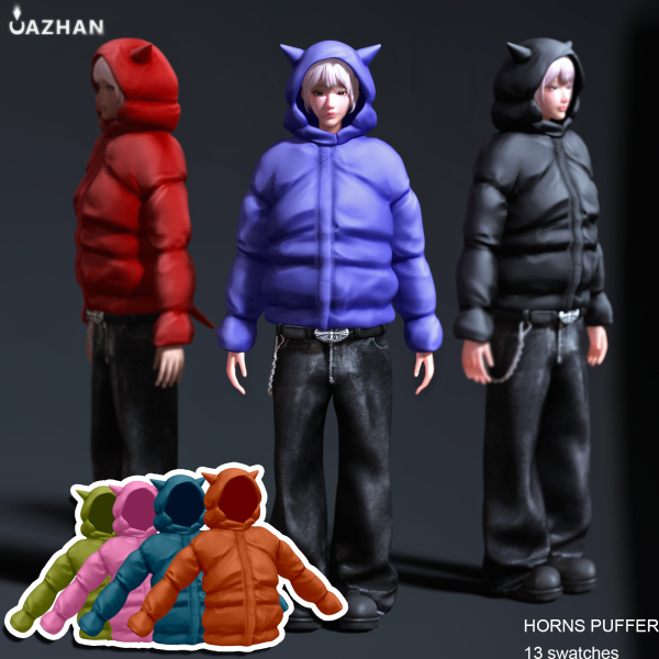 Alpha [HORNS PUFFER] by simsfinds - The Sims 4 Custom Content