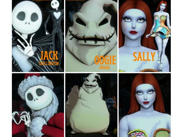 Mix Jack Skellington Oogie Boogie Sally from by deepmoon - The Sims 4 Custom Content