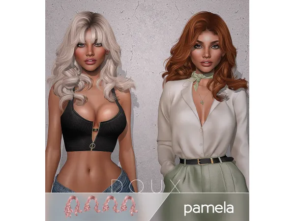Alpha DOUX Pamela Hairstyle - The Sims 4 Custom Content