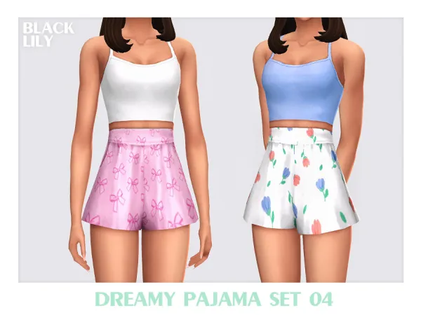 Maxis Match Dreamy Pajama Set 04 by Black_Lily - The Sims 4 Custom Content