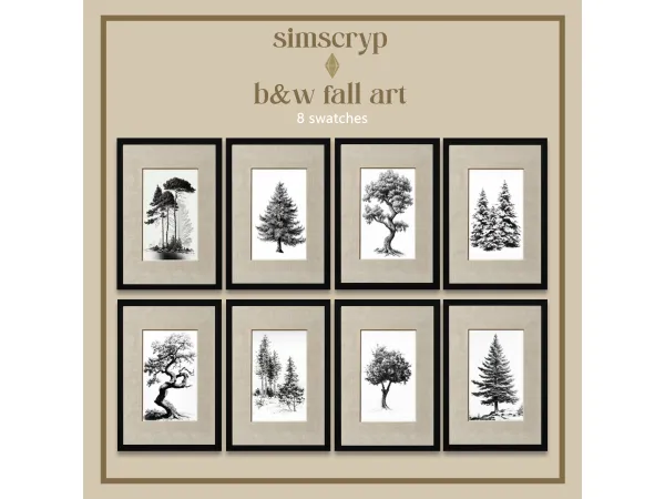 Alpha simscryp bw fall art - The Sims 4 Custom Content