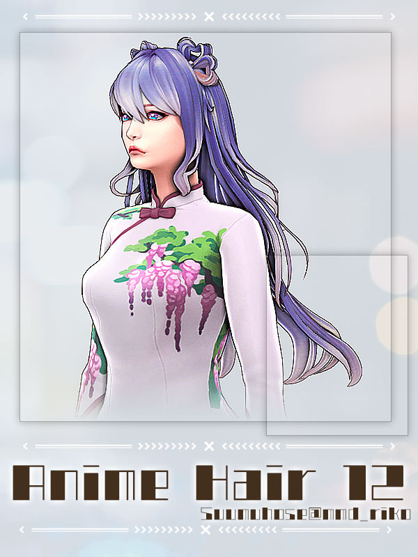 Maxis Match Anime Hair 12 by simsfinds - The Sims 4 Custom Content