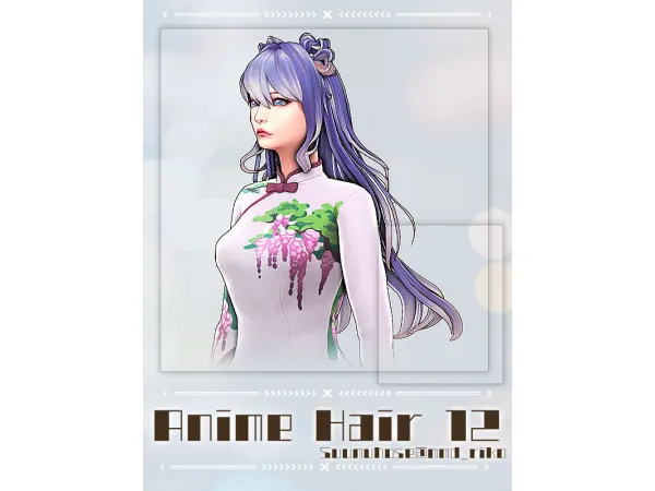 Maxis Match Anime Hair 12 by simmdsumu - The Sims 4 Custom Content