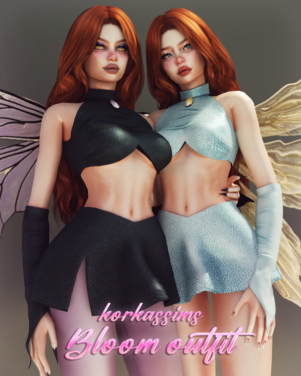 Alpha BLOOM OUTFIT II HALLOWEEN GIFT by simsfinds - The Sims 4 Custom Content