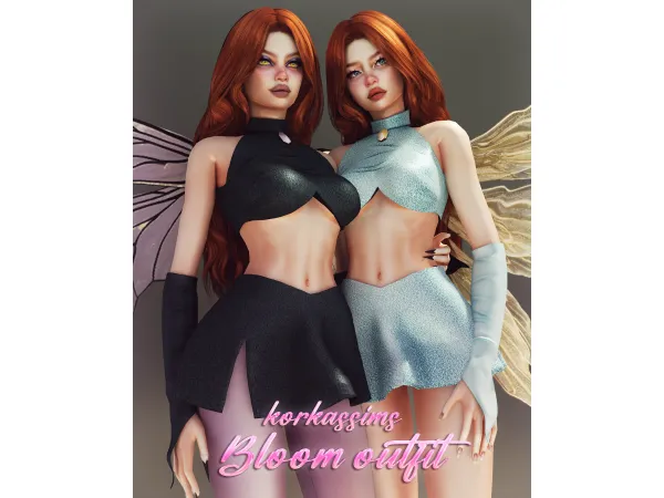 Alpha BLOOM OUTFIT II HALLOWEEN GIFT by korkassims - The Sims 4 Custom Content