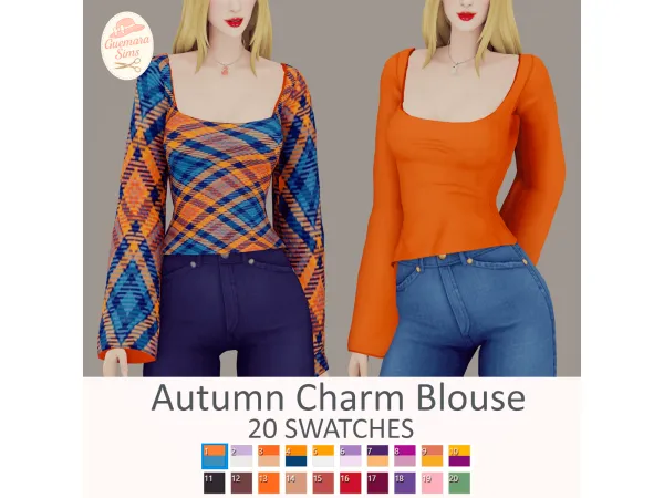 Sims 4 Autumn Charm Blouse By Guemara