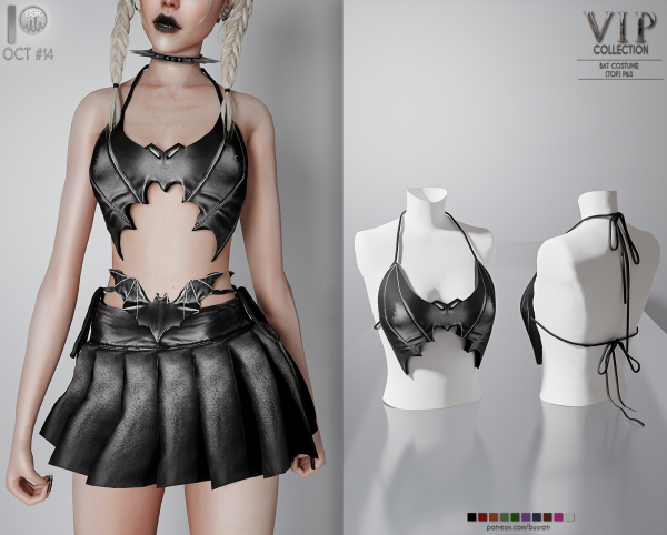 Alpha HALLOWEEN BAT COSTUME (TOP) P63 tr by busratr - The Sims 4 Custom Content