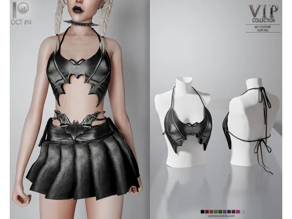 Alpha HALLOWEEN BAT COSTUME (TOP) P63 tr by busra - The Sims 4 Custom Content