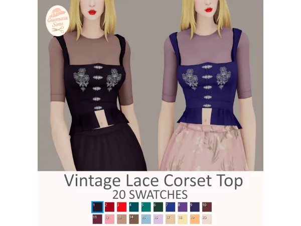 Sims 4 Vintage Lace Corset Top By Guemara