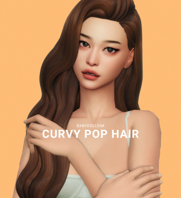 Maxis Match CURVY POP HAIR by simsfinds - The Sims 4 Custom Content