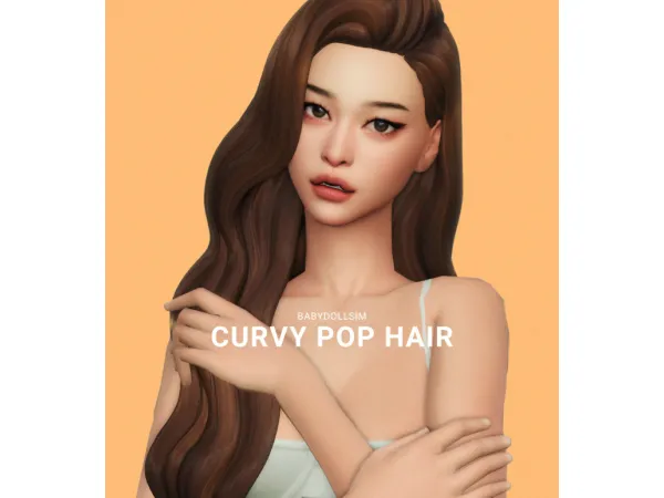 Sims 4 CURVY POP HAIR by XXXBABYDOLL