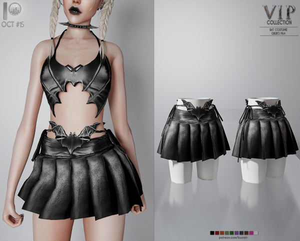 Alpha HALLOWEEN BAT COSTUME (SKIRT) P64 tr by busratr - The Sims 4 Custom Content