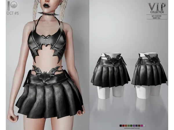 Alpha HALLOWEEN BAT COSTUME (SKIRT) P64 tr by busra - The Sims 4 Custom Content