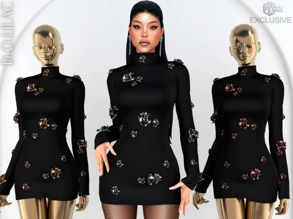 Sims 4 Embroidered Mini Dress DO0995