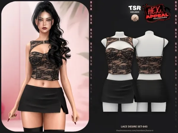 Alpha HEX APPEAL Lace Desire Set 645 BD1637 - The Sims 4 Custom Content