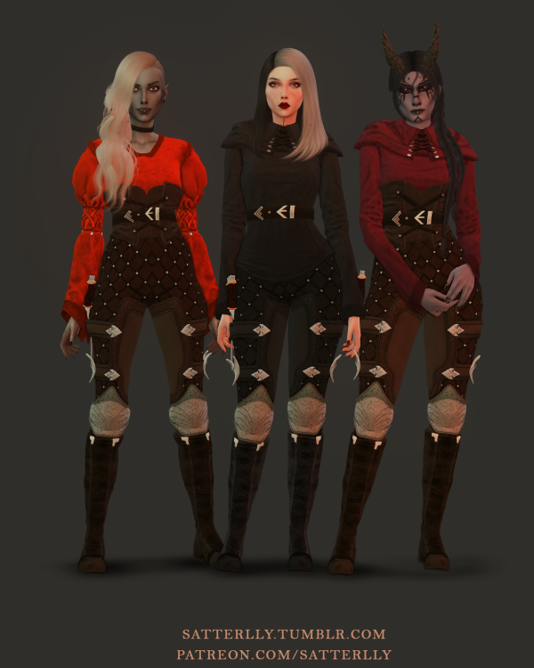 Mix Baldurs Gate 3 Noble outfit 2 (FEM) by simsfinds - The Sims 4 Custom Content