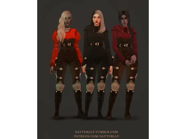 Mix Baldurs Gate 3 Noble outfit 2 (FEM) by satterlly - The Sims 4 Custom Content