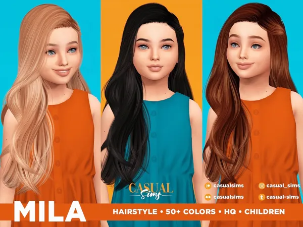 Alpha Mila Hairstyle Children - The Sims 4 Custom Content