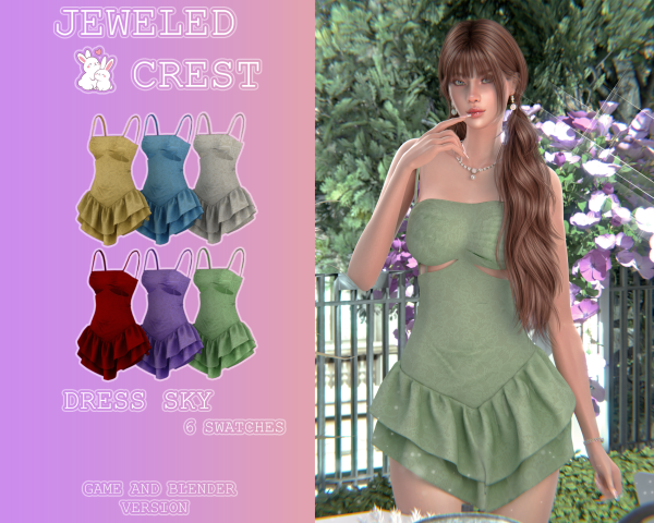 Alpha (JC) DRESS SKY by simsfinds - The Sims 4 Custom Content