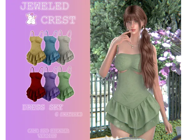 Sims 4 (JC) DRESS SKY by JeweledCrest