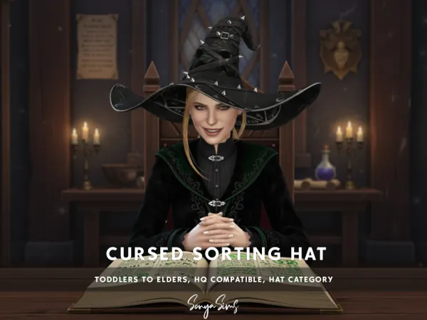 Alpha SonyaSims Cursed Sorting Hat - The Sims 4 Custom Content