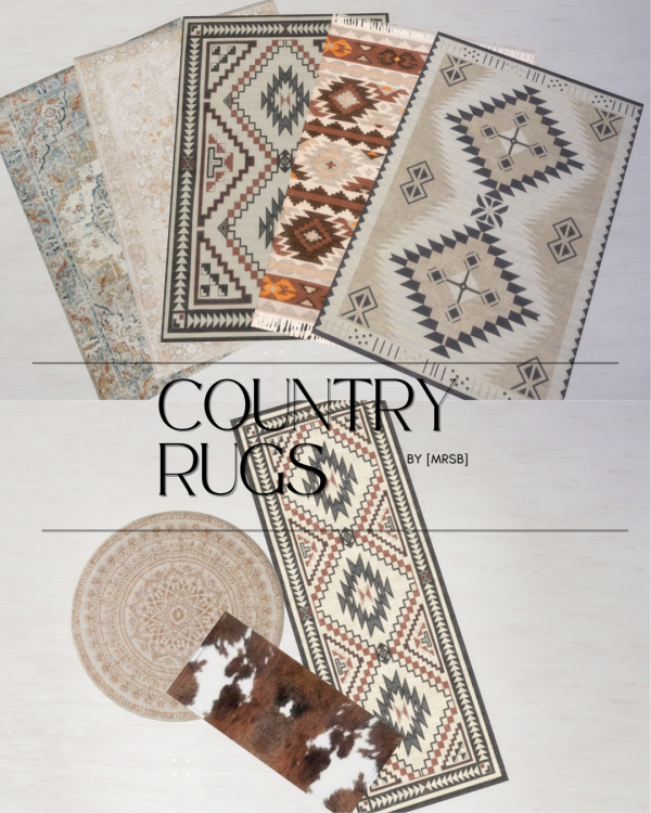 Alpha [MrsB] Country Rugs by simsfinds - The Sims 4 Custom Content