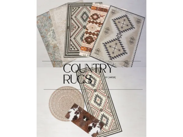 Alpha [MrsB] Country Rugs - The Sims 4 Custom Content