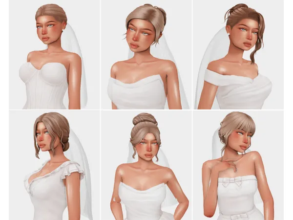 Maxis Match My Favorite Wedding Hairs Pt 1 Sims 4 Recs by boujeesimss - The Sims 4 Custom Content