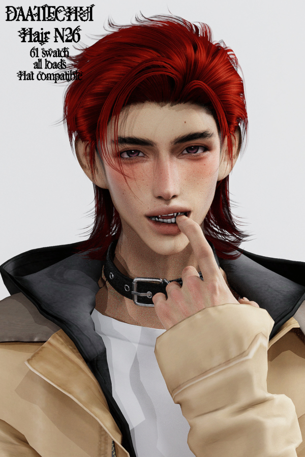 Alpha DAATIECHUI_Hair 26 by simsfinds - The Sims 4 Custom Content
