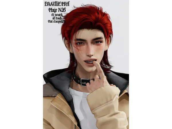 Alpha DAATIECHUI_Hair 26 - The Sims 4 Custom Content